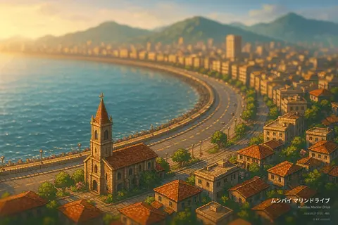 ムンバイ マリンドライブ を訪れたルーメンとモス